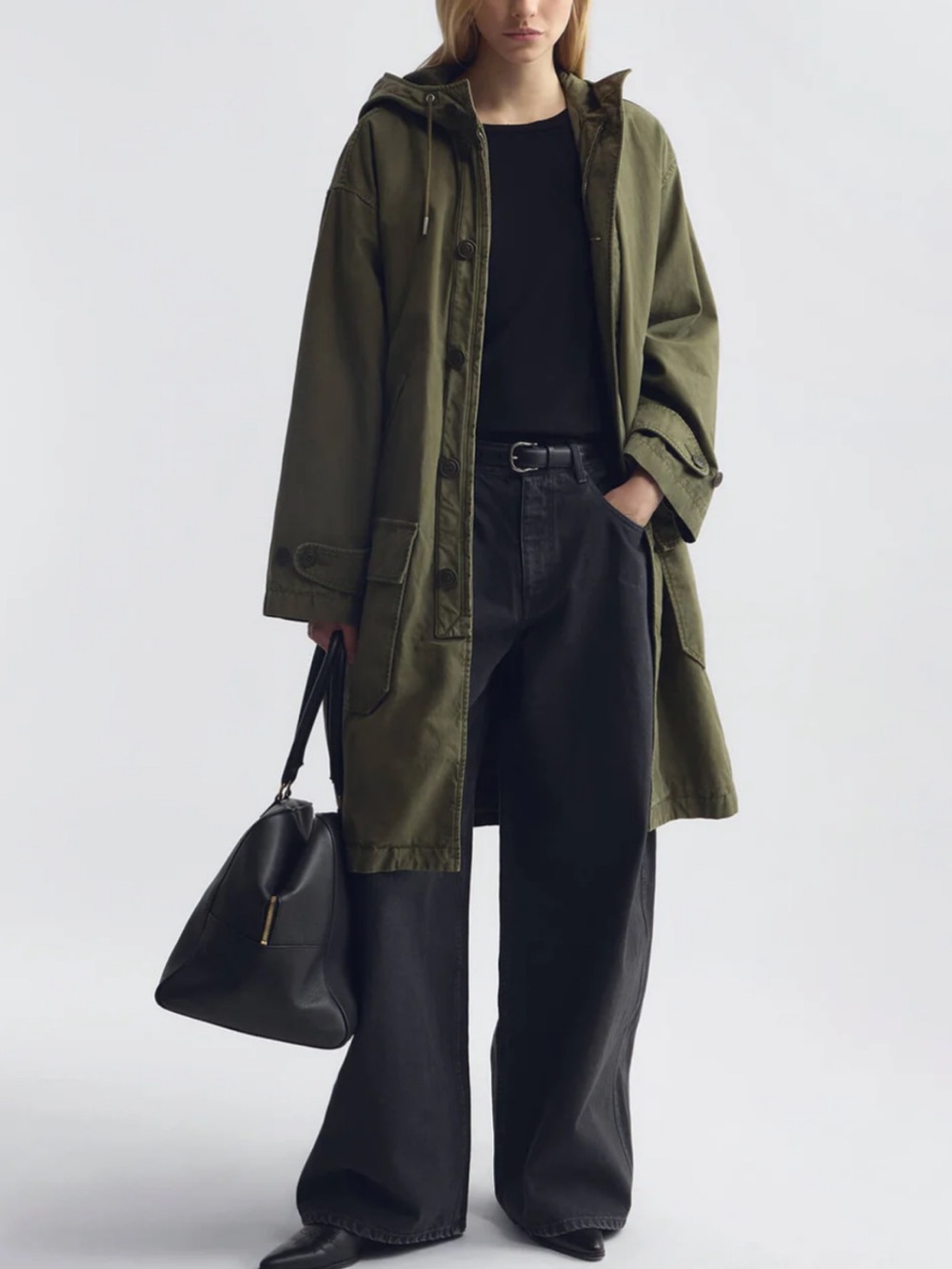 Nili Lotan Olive Green Hooded Utility Coat - Picture 5 of 8